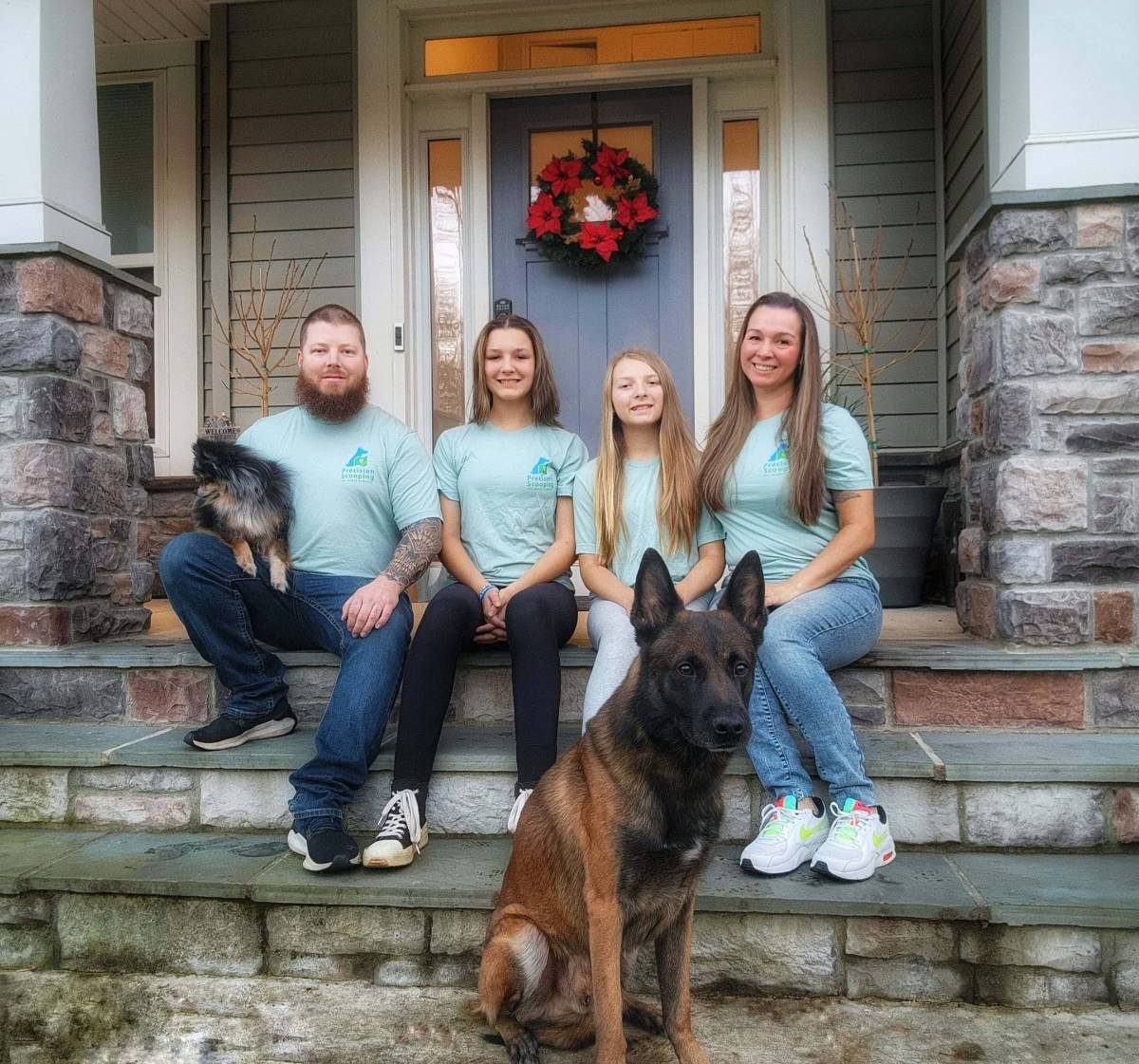 Precision Scooping family owned dog waste removal team